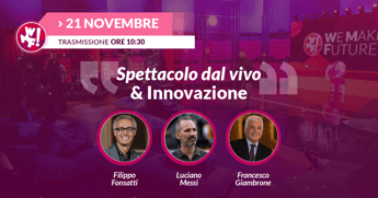 Il binomio innovazione e spettacolo al WMF2020: il 21 novembre sul Mainstage si rinnova la collaborazione con AGIS Il binomio innovazione e spettacolo al WMF2020: il 21 novembre sul Mainstage si rinnova la collaborazione con AGIS